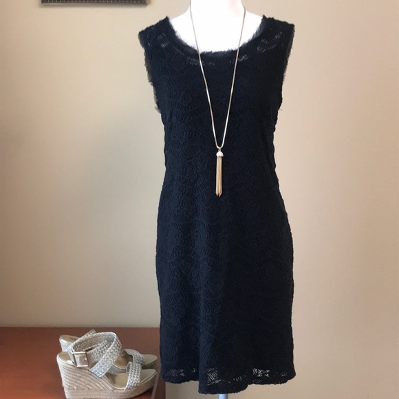 Black Dress with Overlay - Picture 4 of 5